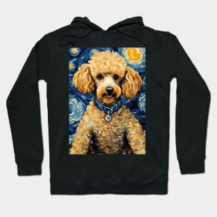 Poodle Dog Breed in a Van Gogh Starry Night Art Style Hoodie